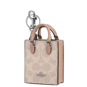 Coach Signature Beige Mini Bag Charm
